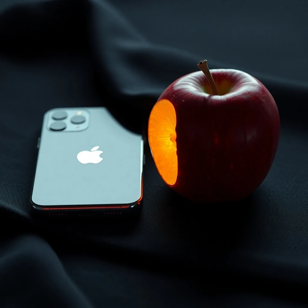 Fotografía macro de un Macintosh clásico sobre un escritorio, rodeado de bocetos y disquetes, simbolizando la innovación temprana de Apple.