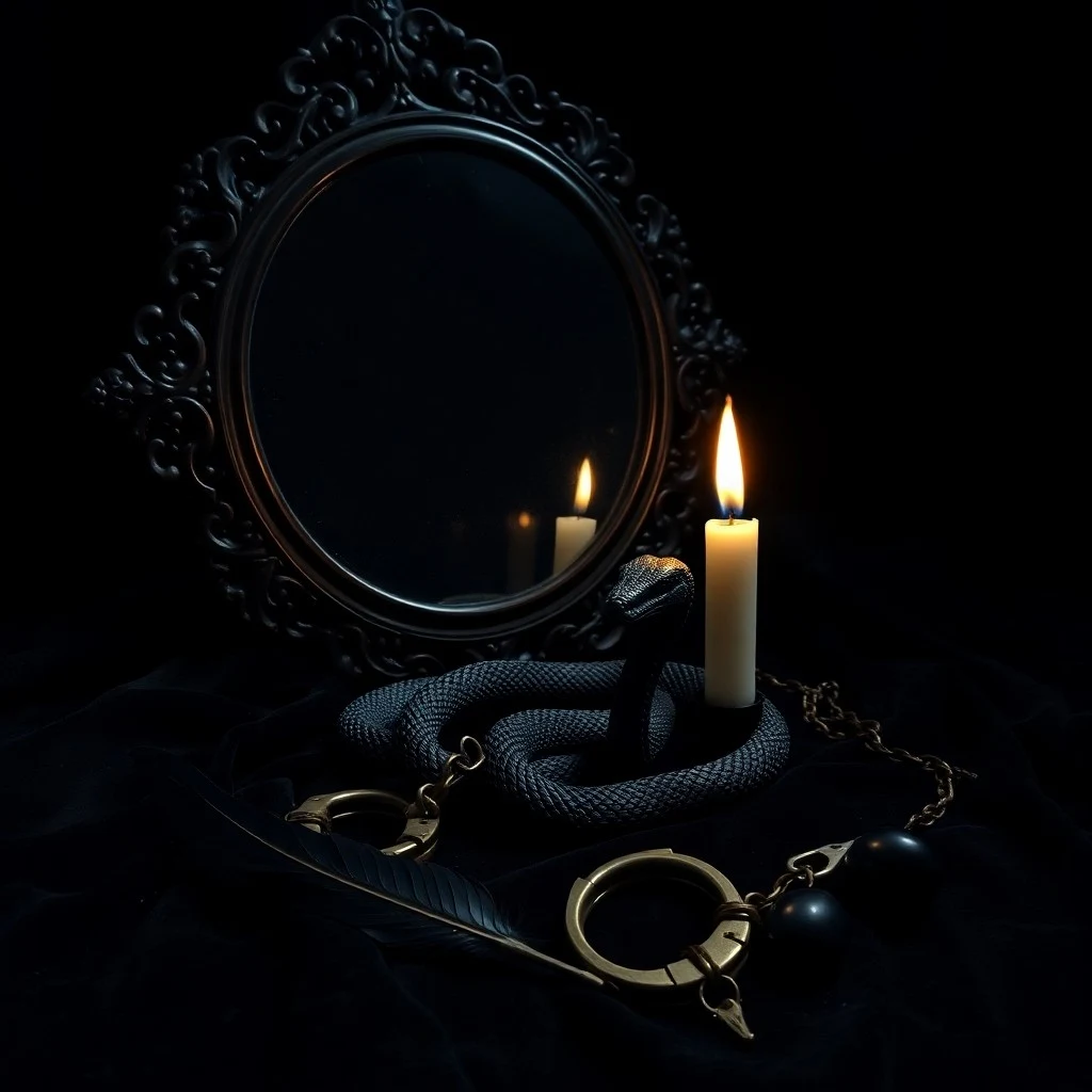 Abstract art of a fractured mirror and cosmic patterns