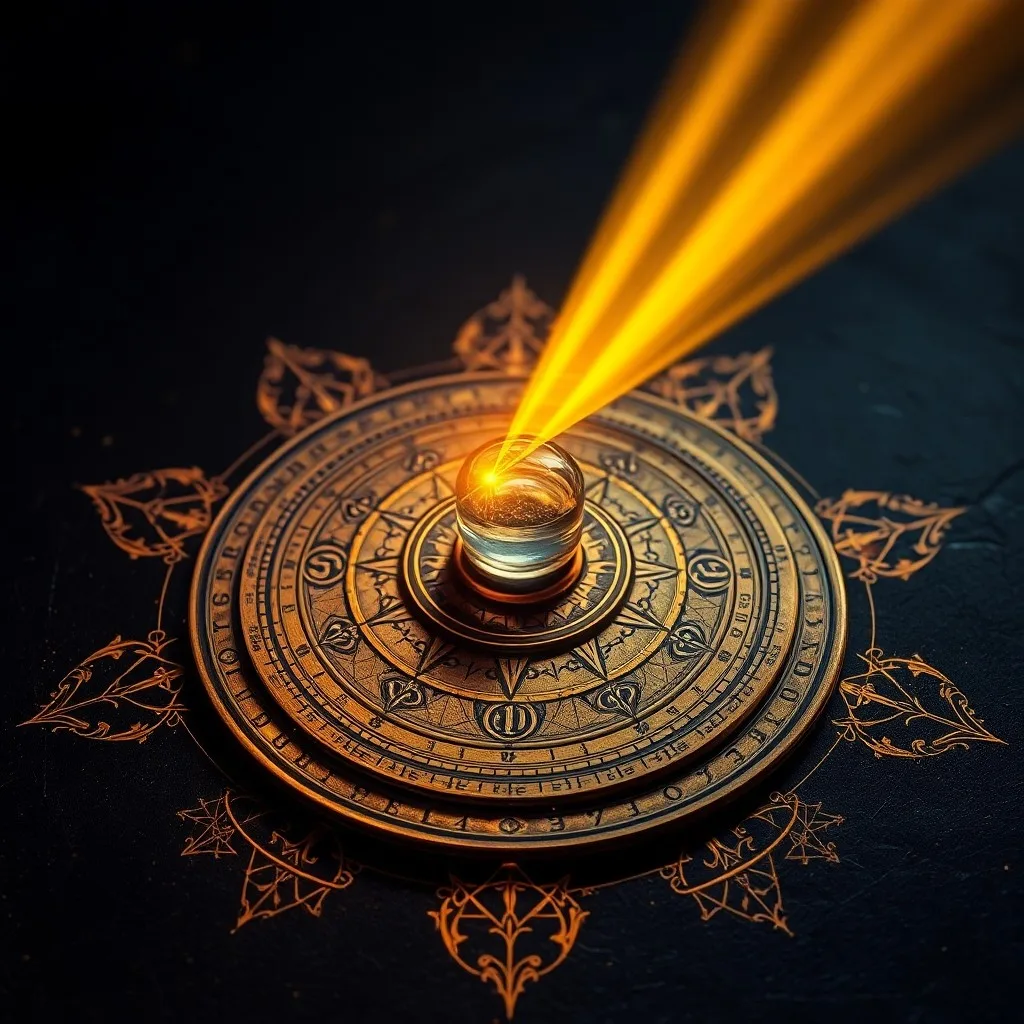 An oil painting of a glowing feather on an ancient book with astrological symbols, representing unique purpose and destiny.