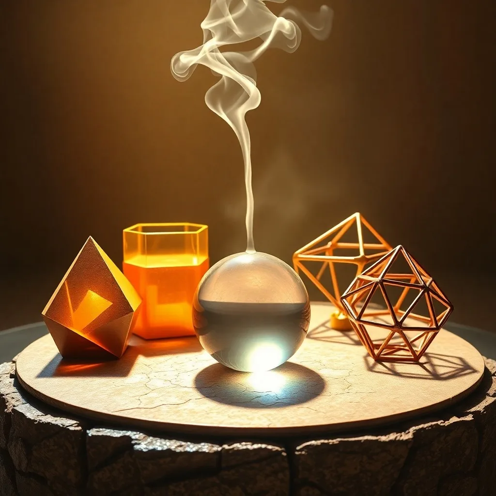 Conceptual art depicting an abstract human hand outline gently holding a glowing dodecahedron, with energy lines flowing against a nebula background.
