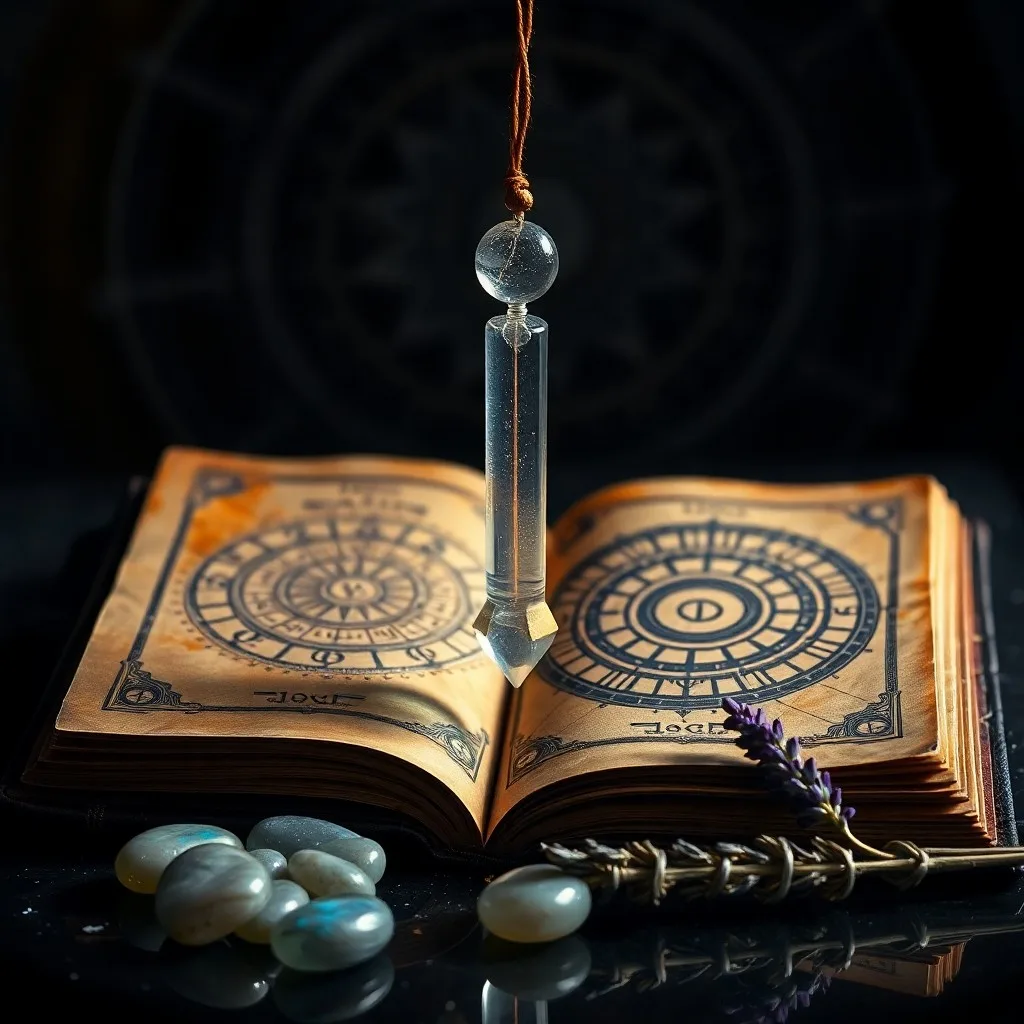 Abstract conceptual art of swirling iridescent energy, subtly suggesting a pendulum shape, symbolizing energy detection.