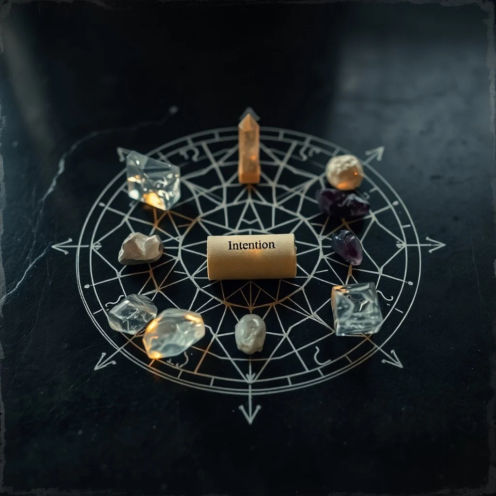 3D render of an intricate, glowing energy vortex from a crystal grid