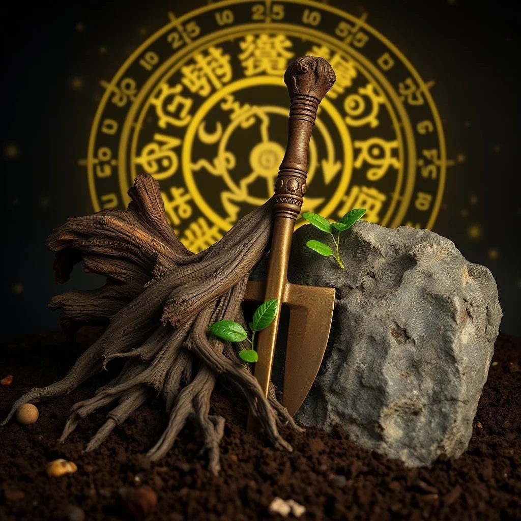 Arte conceptual de un bonsái vibrante en un jardín zen minimalista, con raíces fuertes y hojas verdes, simbolizando el crecimiento sostenido y la prosperidad duradera en armonía.