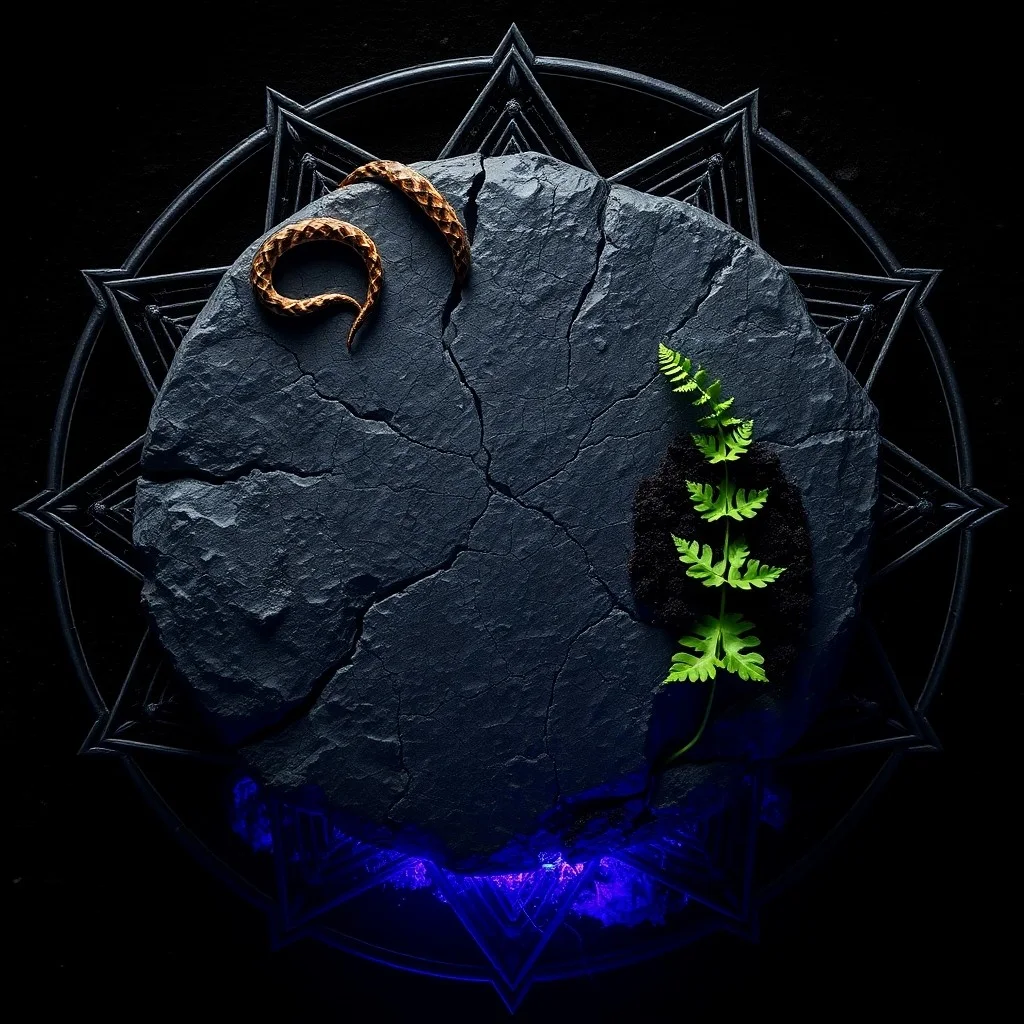 Ancient book open on a stone altar with an astrological chart, illuminated by a flickering candle