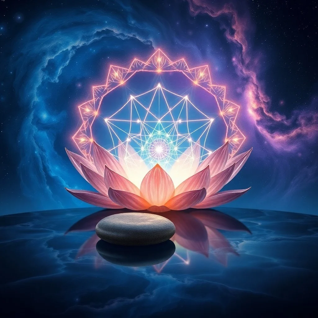 Un pergamino antiguo con símbolos védicos y una vela encendida, representando la sabiduría ancestral de la Meditación Trascendental.