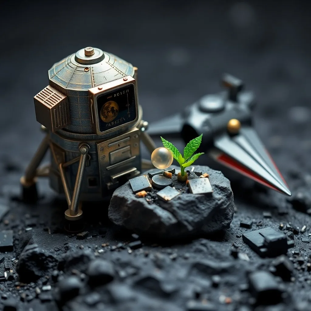 Renderizado 3D de un módulo de hábitat espacial futurista flotando en el espacio, con vegetación interna y la Tierra visible a lo lejos, representando la colonización espacial.