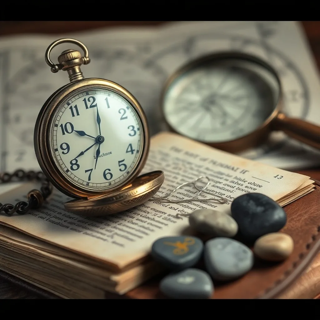 Pintura al óleo de un diario antiguo abierto, con cartas manuscritas y una pluma de ave, sobre un escritorio de madera iluminado por una vela, evocando reflexión y reevaluación.