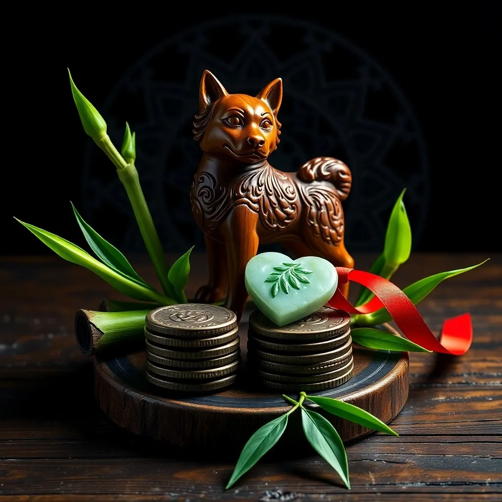 Cinematic still life of an antique compass on a map with coins and cherry blossoms.