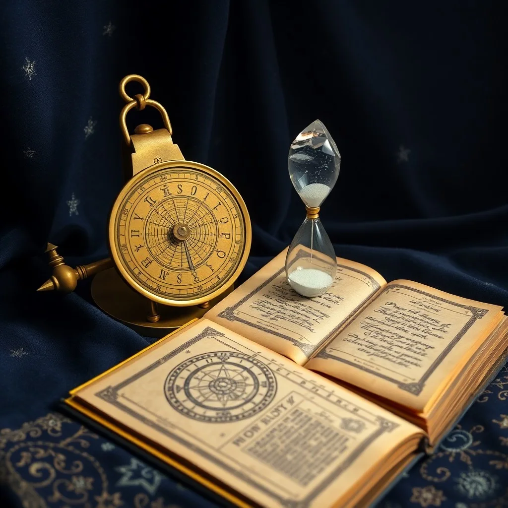 Cinematic still life photography of an antique brass telescope and star chart on a desk.