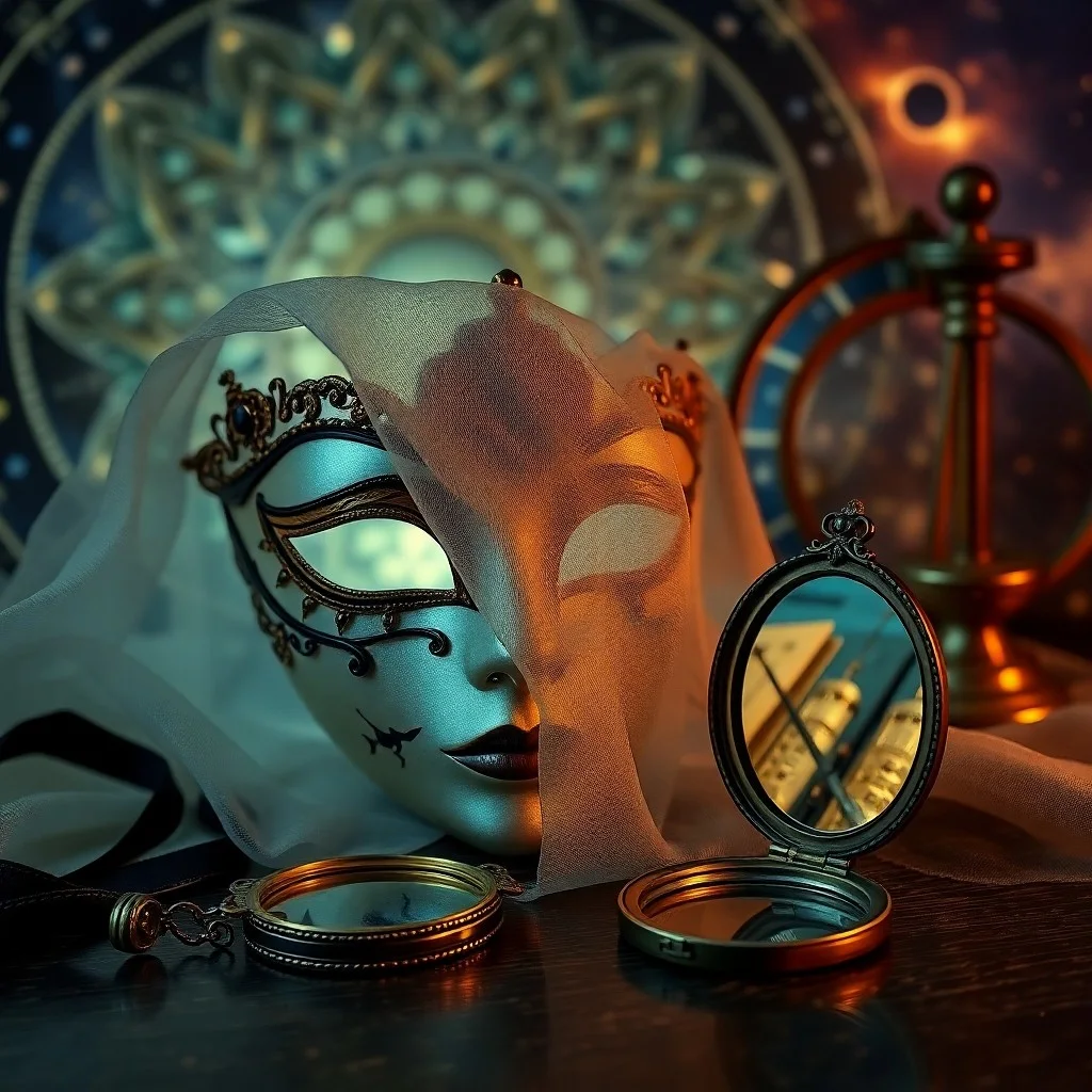 Arte conceptual de un velo delicado y etéreo suavemente cubriendo una esfera celestial, con tenue luz estelar filtrándose a través de su tejido translúcido.