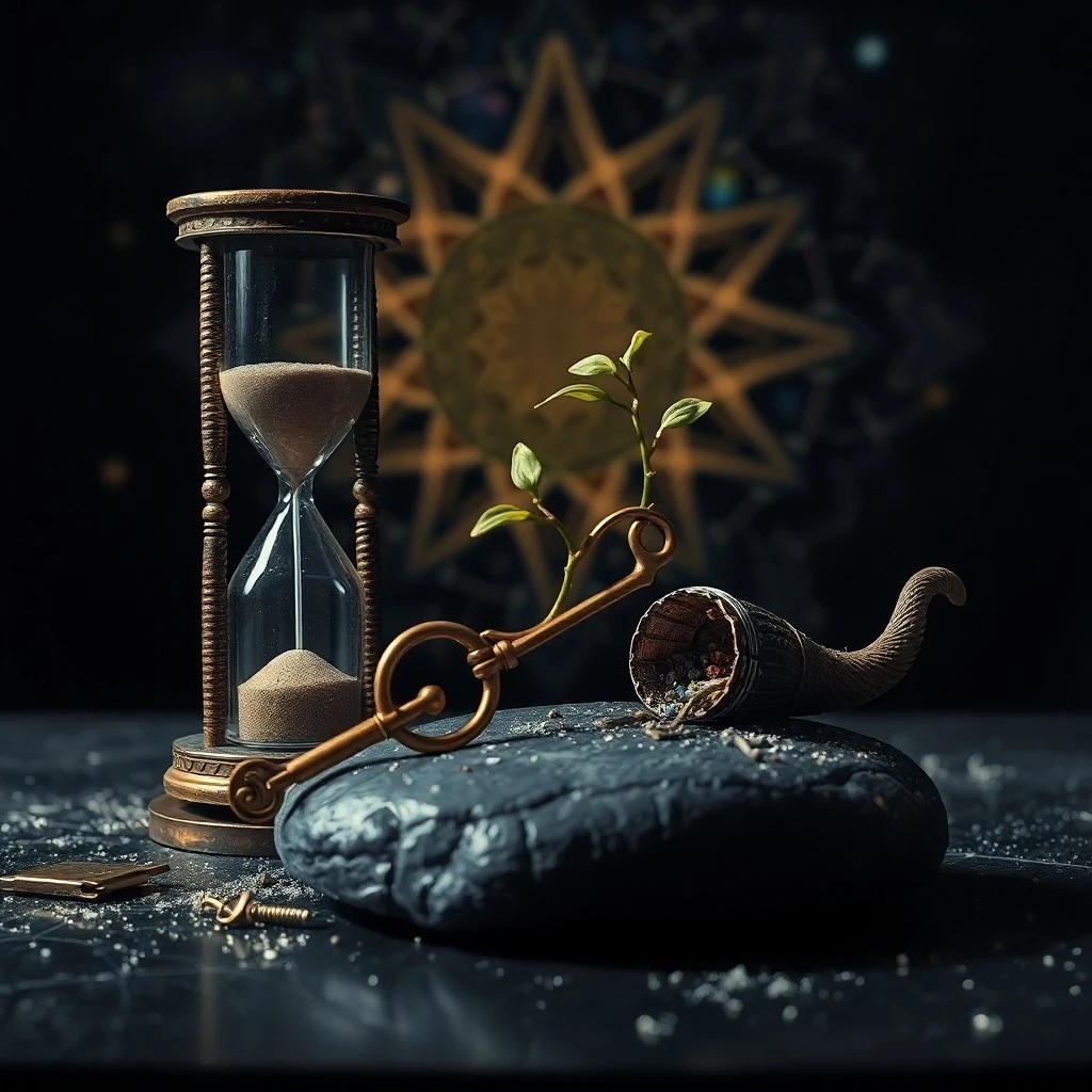Arte conceptual abstracto de un vórtice de energía vibrante con rayos, simbolizando el cambio repentino, la expansión y la liberación, con colores brillantes sobre un fondo oscuro y dinámico.