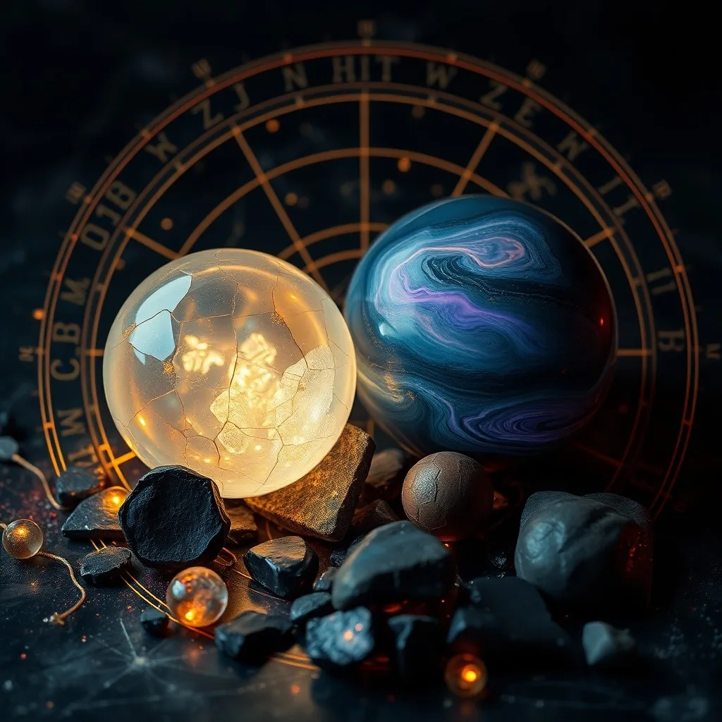 Arte conceptual de un reloj de arena roto, con arena fluyendo hacia un remolino de colores iridiscentes, rodeado de filamentos de luz sobre un fondo azul oscuro.