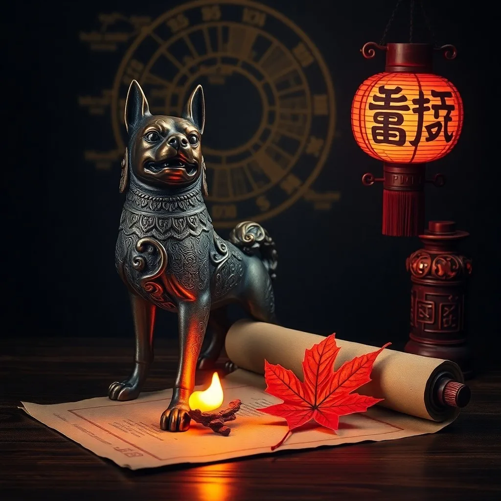Pintura abstracta de un vórtice de colores cálidos con una silueta sutil de perro, simbolizando la transformación y la fuerza interior.