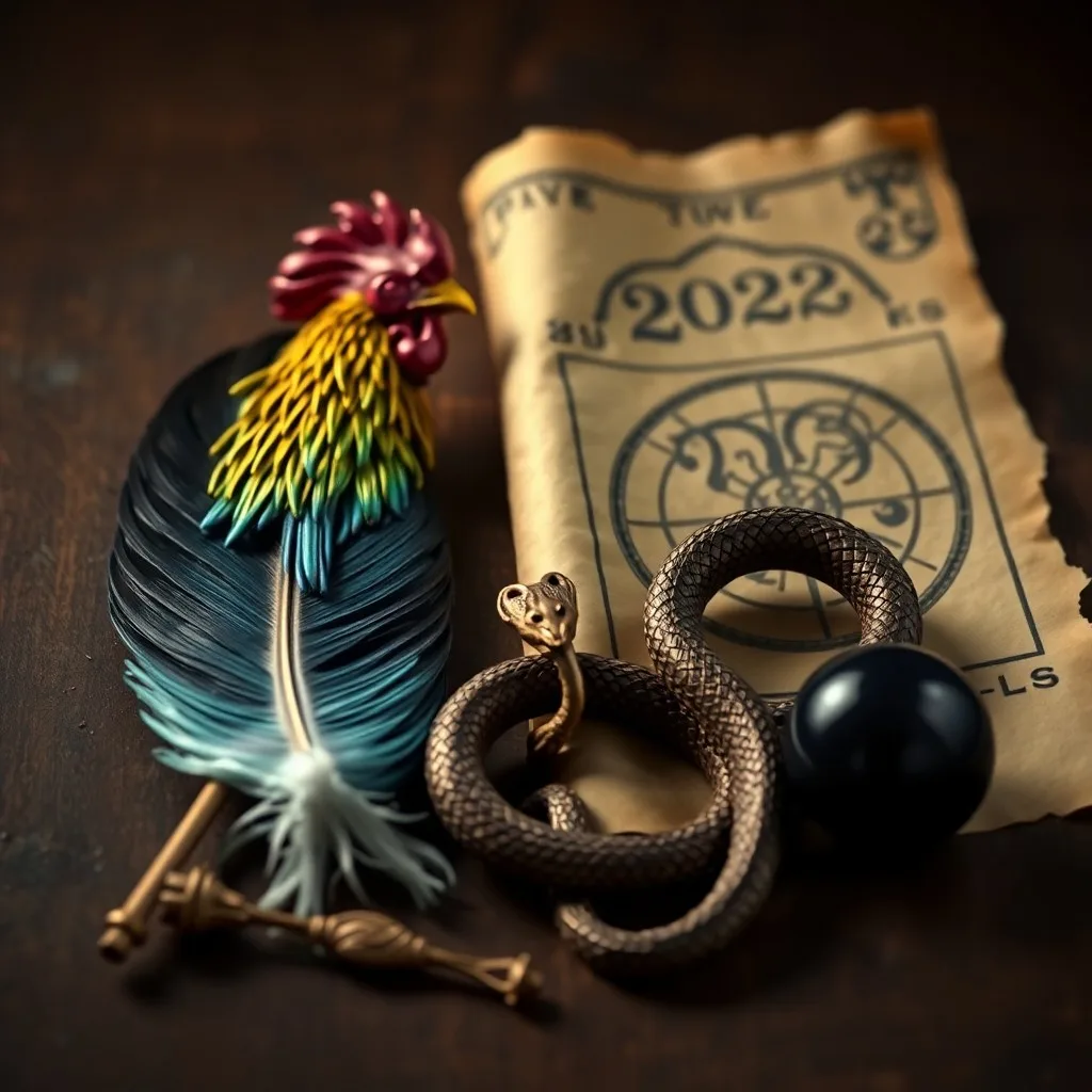Ilustración digital 3D de una silueta de gallo abstracta y geométrica, brillando con colores vibrantes, simbolizando el liderazgo y la confianza del signo.