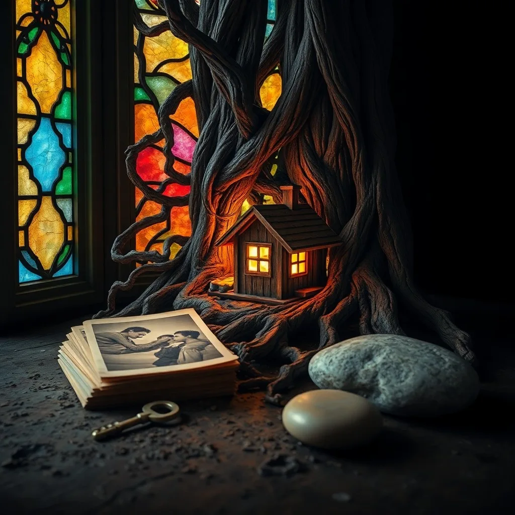 3D digital illustration of a serene, minimalist home interior with light filtering through a window onto an armchair and books.