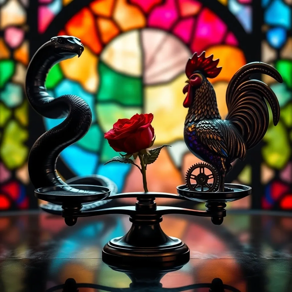 Conceptual art of a balanced mobile sculpture, symbolizing harmony and equilibrium.