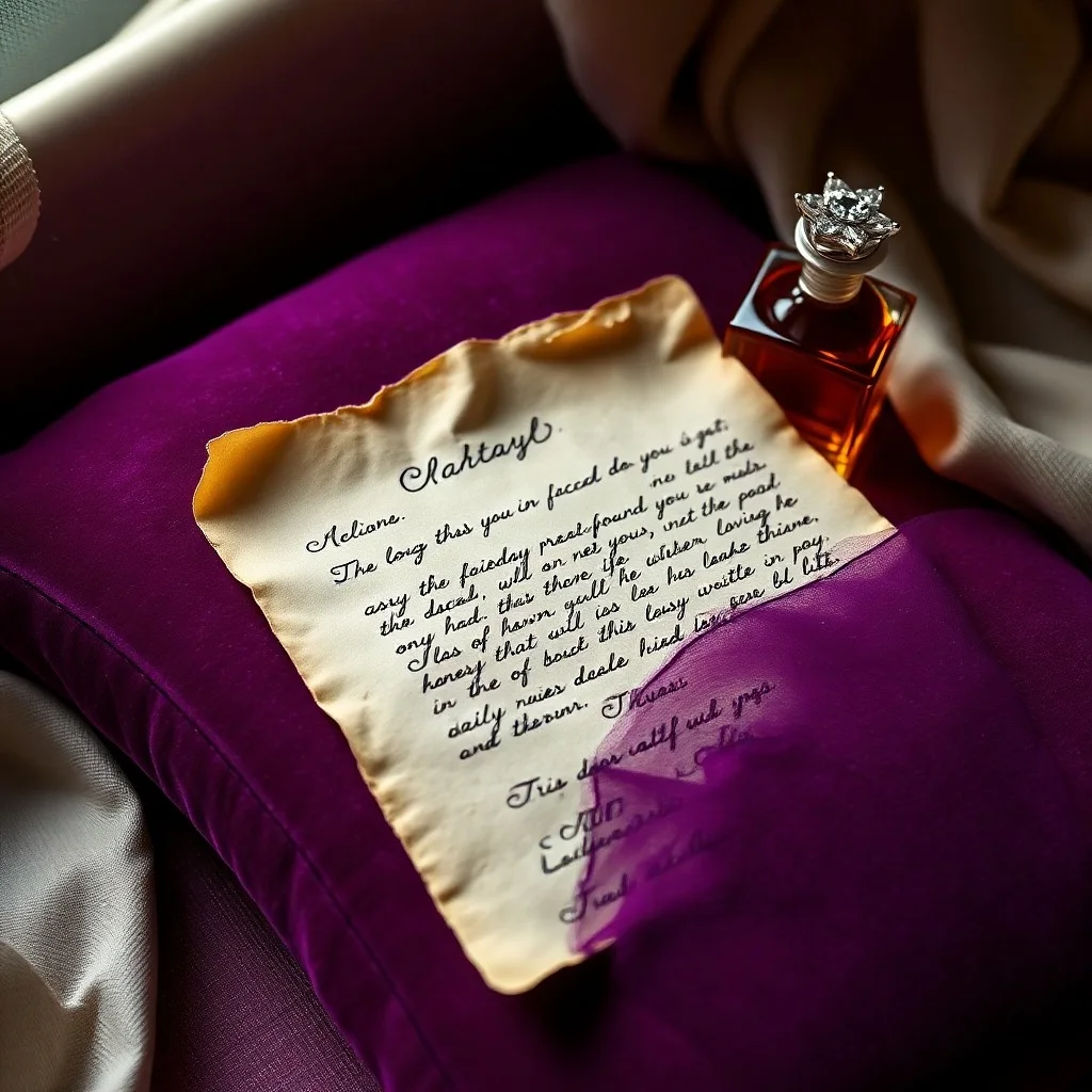 A vintage newspaper with headlines about a Hollywood star's tumultuous love life, resting on a dark wooden desk beside an antique film camera, bathed in dramatic light.