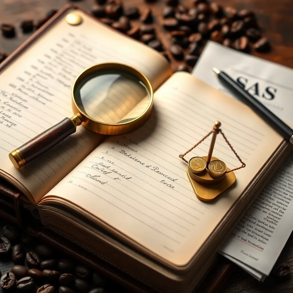 A watercolor painting of a stylized balance scale, with legal books on one side and coins on the other, symbolizing the equilibrium between legal compliance and financial integrity.