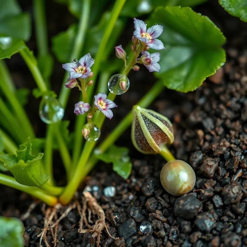 Detailed macro photo of fresh alfalfa sprouts on a wooden board next to a salad.