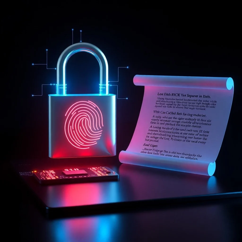 Representación visual de los derechos del usuario sobre sus datos, con iconos de un candado, un ojo y un documento, simbolizando el control, la transparencia y la gestión de la información personal.