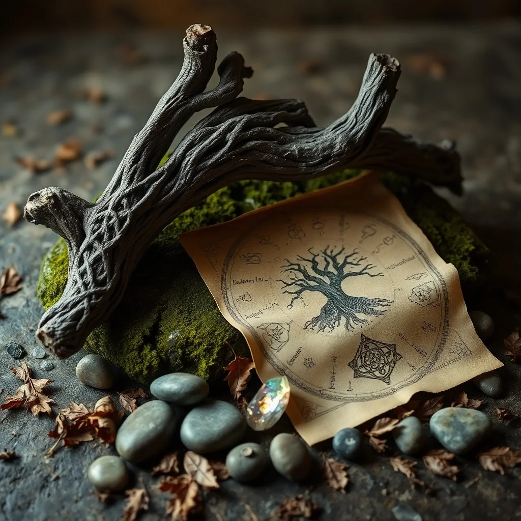 Pintura de acuarela de un Árbol de la Vida Celta estilizado con raíces y ramas entrelazadas.