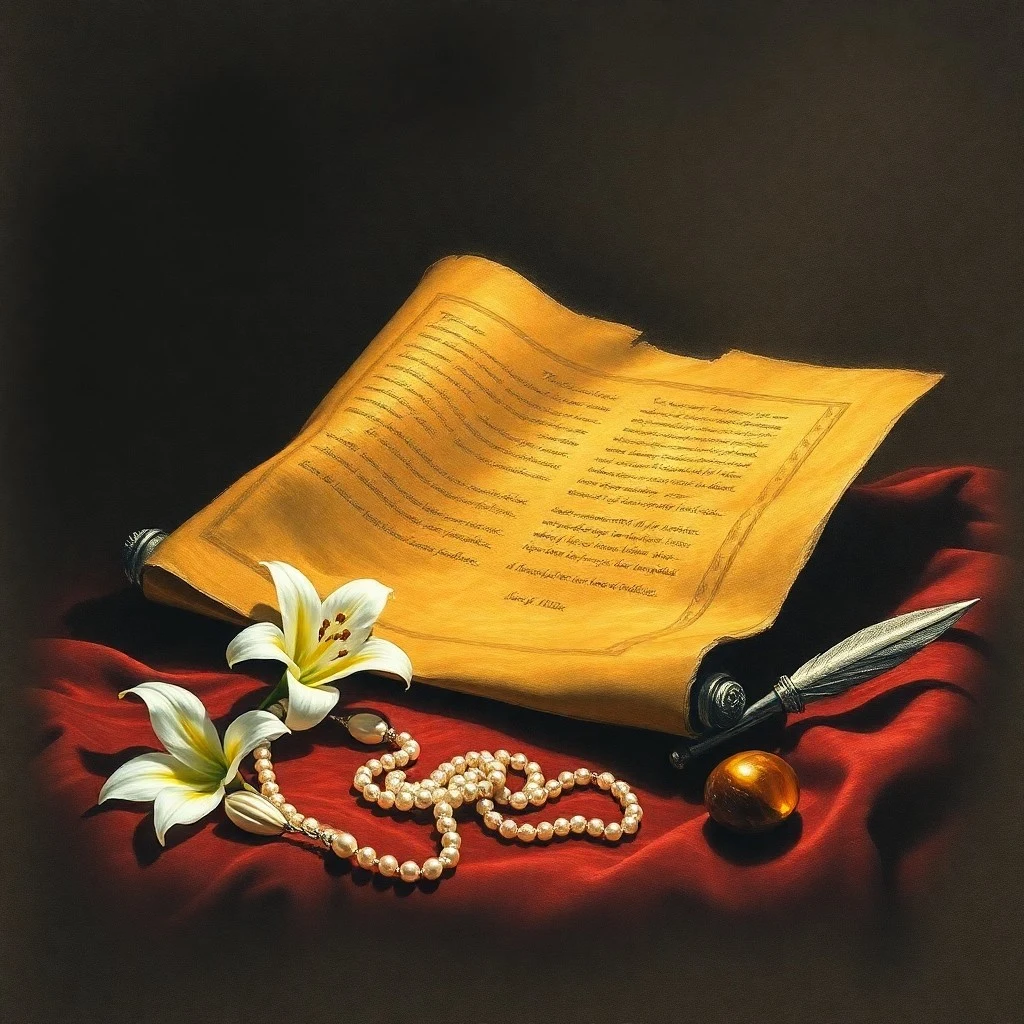 Libro antiguo abierto con una vela encendida y un cristal de rubí