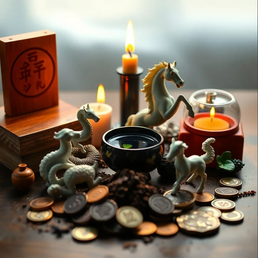 Cinematic still life of ancient Chinese scrolls and brushes on a weathered wooden desk, illuminated by soft, diffused light, symbolizing historical knowledge and the deep study of elemental interactions.
