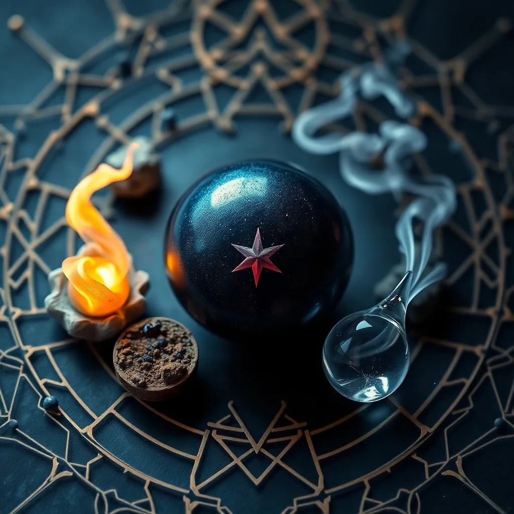 Cinematic still life of ancient Chinese scrolls and brushes on a weathered wooden desk, illuminated by a single, soft lantern light. A diagram depicting the Sheng (generation) and Ke (control) cycles of the Wu Xing is subtly visible on one scroll. Focus on textures and historical ambiance.
