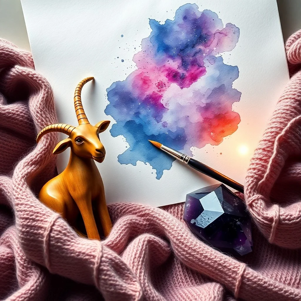 Cinematic still life photography of a vintage sketchbook with charcoal sketches and a fresh flower on a wooden desk, symbolizing artistic expression.