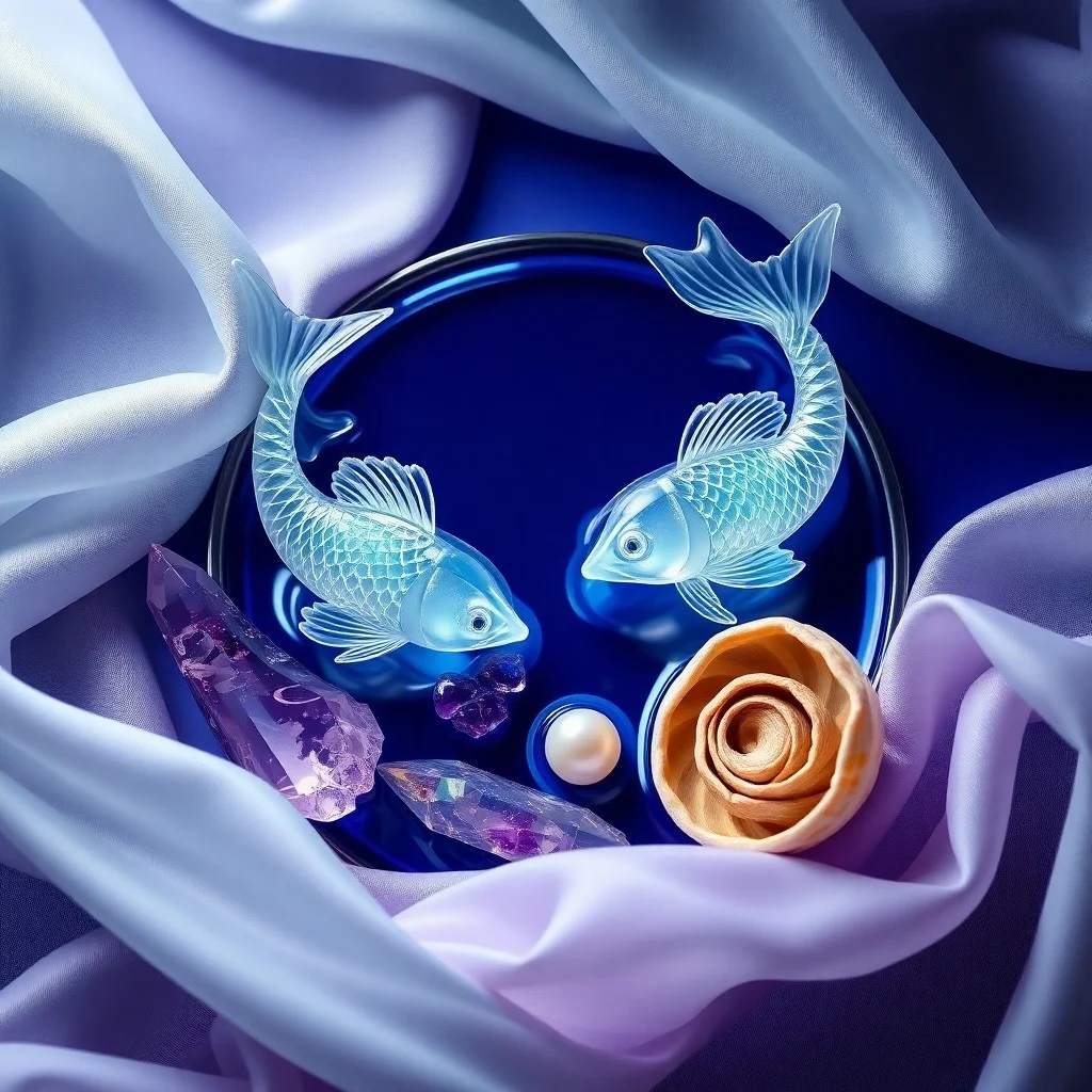 Cinematic still life of antique nautical instruments on a wooden desk, partially submerged in water, reflecting ethereal light, symbolizing mystery and journey.