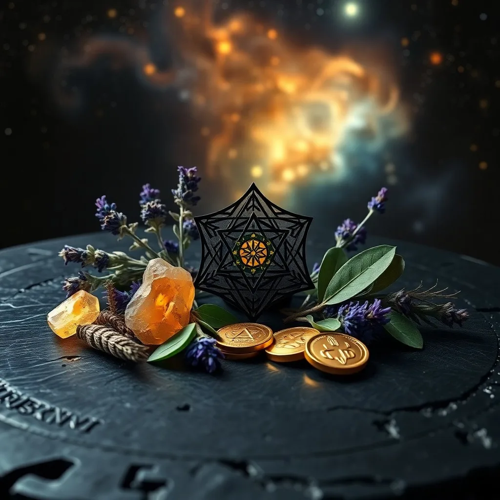 Ilustración acuarela de menta, canela, laurel, trébol, luz dorada, atmósfera de abundancia.