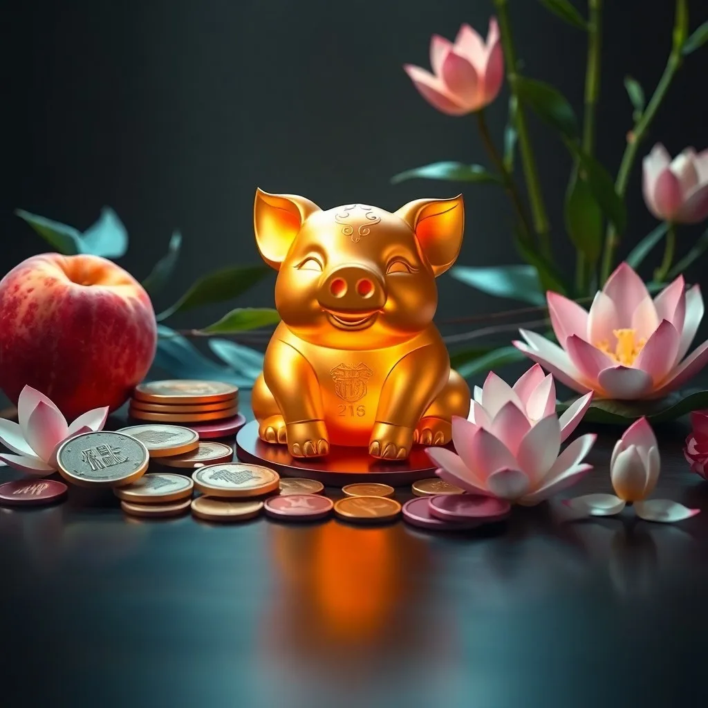 Tranquil pond reflecting a starry night, with lotus flowers, symbolizing peace and introspection for the Pig's wellbeing.