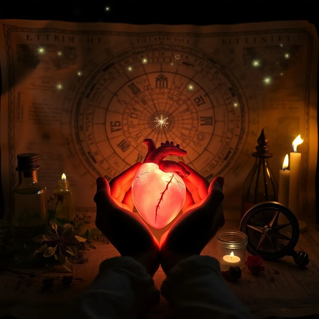 Caduceo celestial entrelazado con anillos planetarios, simbolizando la unión de la medicina y el cosmos