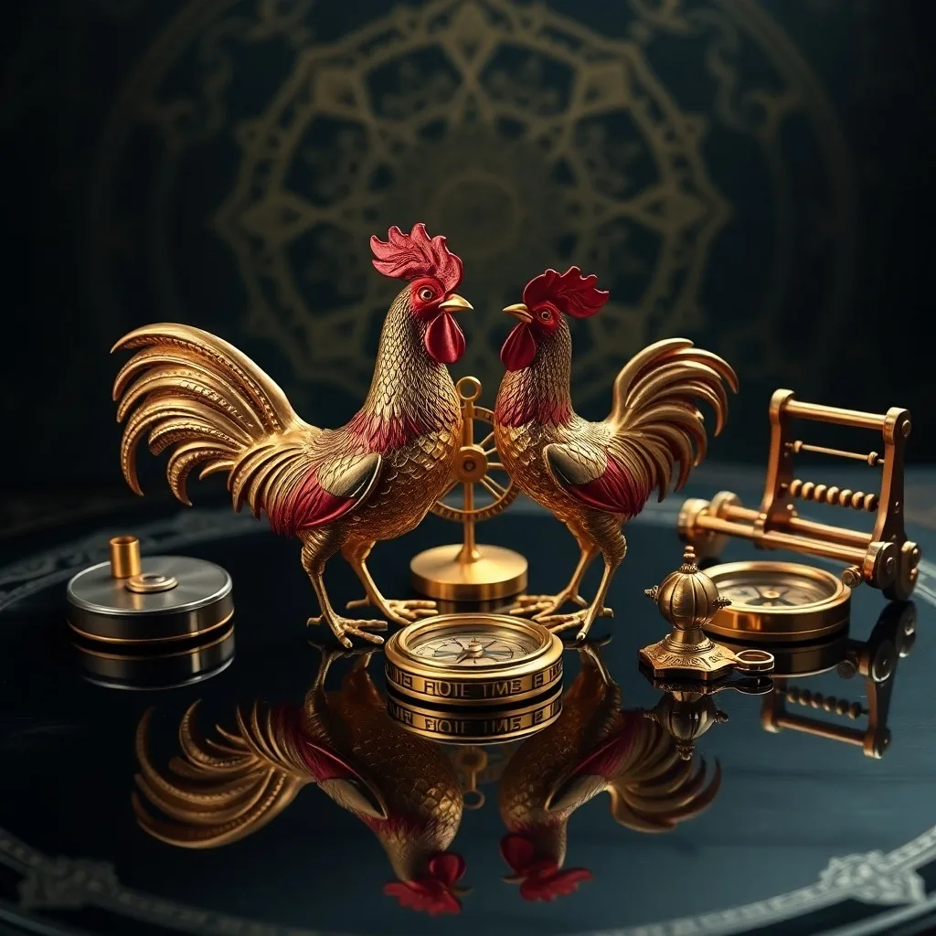 3D digital illustration of interlocking bronze and jade gears, some perfectly aligned, others slightly out of sync, against a swirling cosmic background.
