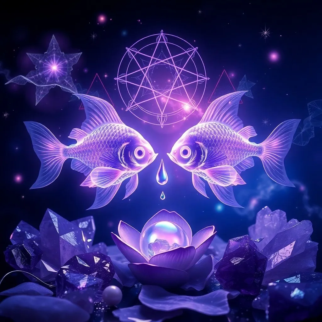 Primer plano macro de un diario de sueños antiguo y un orbe de cristal que refleja patrones cósmicos, con lavanda seca y una vela parpadeante.