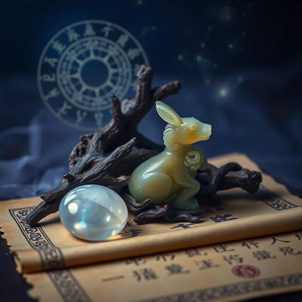Bodegón de un cofre de madera antiguo entreabierto, mostrando fotografías familiares descoloridas, un pergamino de seda con caracteres chinos y un colgante de jade tallado, con luz cálida.