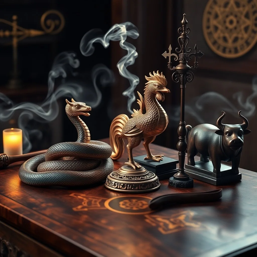 Conceptual Art: A swirling vortex of elemental energies (wood, fire, earth, metal, water) represented by abstract, glowing patterns, converging and intertwining around a central, translucent crystal orb. The orb subtly reflects fragmented images of a snake, dragon, rooster, and ox, suggesting their interconnectedness.