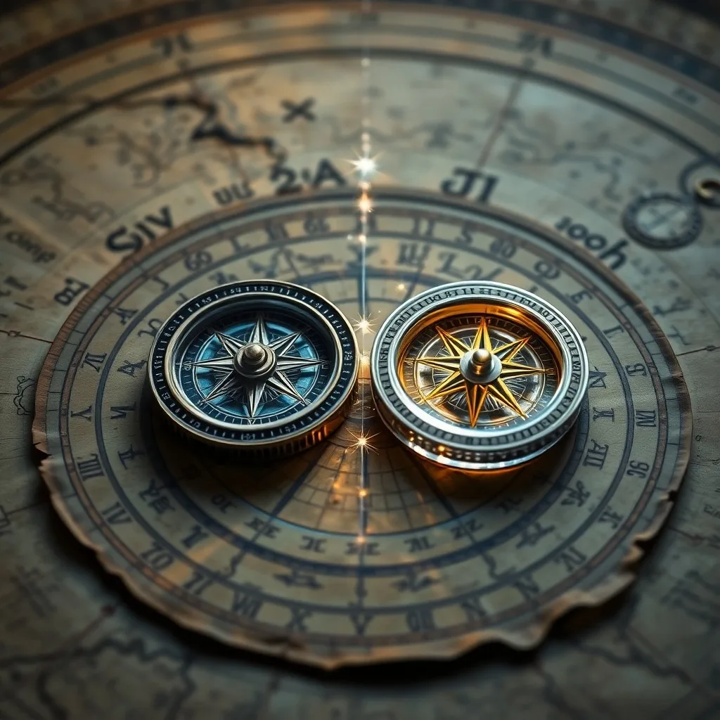 3D render of a holographic astrological birth chart spinning above an ancient pedestal, surrounded by celestial spheres.