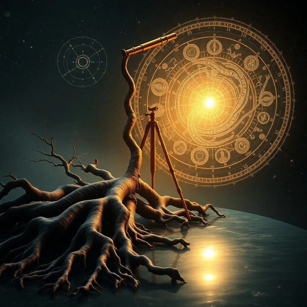Conceptual art of a glowing, intricate labyrinth leading to a radiant orb, symbolizing the journey of self-discovery and soul's calling.