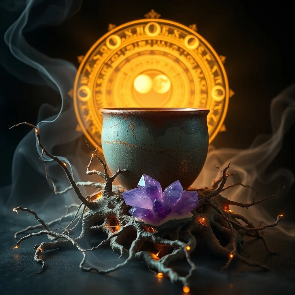 Conceptual 3D render of an ancient scroll revealing a glowing path