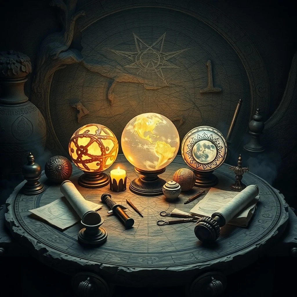 A swirling vortex of cosmic energies, where three distinct planetary spheres (Mars, Sun, Venus) are subtly interwoven, their light blending and separating into nuanced energetic patterns, rich textures, deep colors, abstract, no recognizable figures, no text.