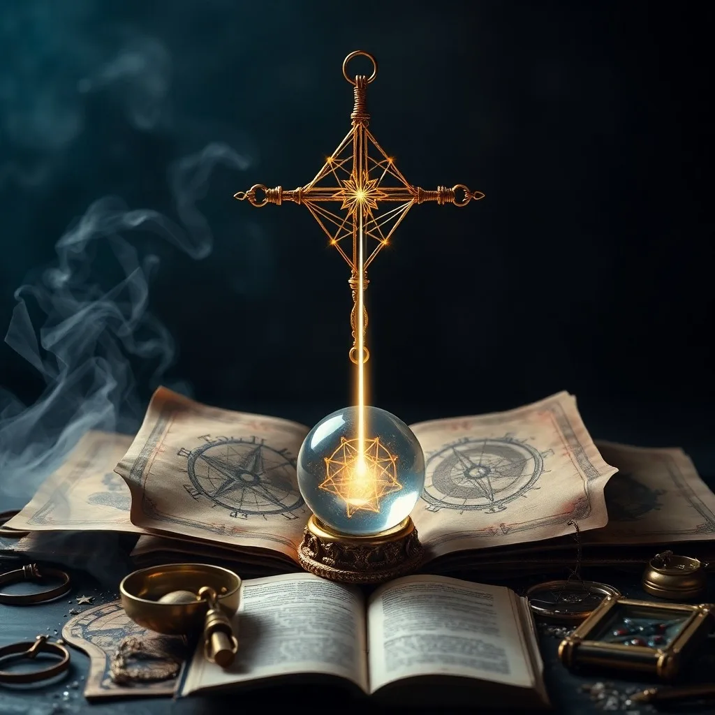 A weathered, ancient scroll unrolled on a dark, polished wooden table, illuminated by a single beam of light. Intricate astrological symbols are faintly visible on the parchment, surrounded by a few scattered, polished obsidian stones and a quill pen, suggesting deep study and revelation.
