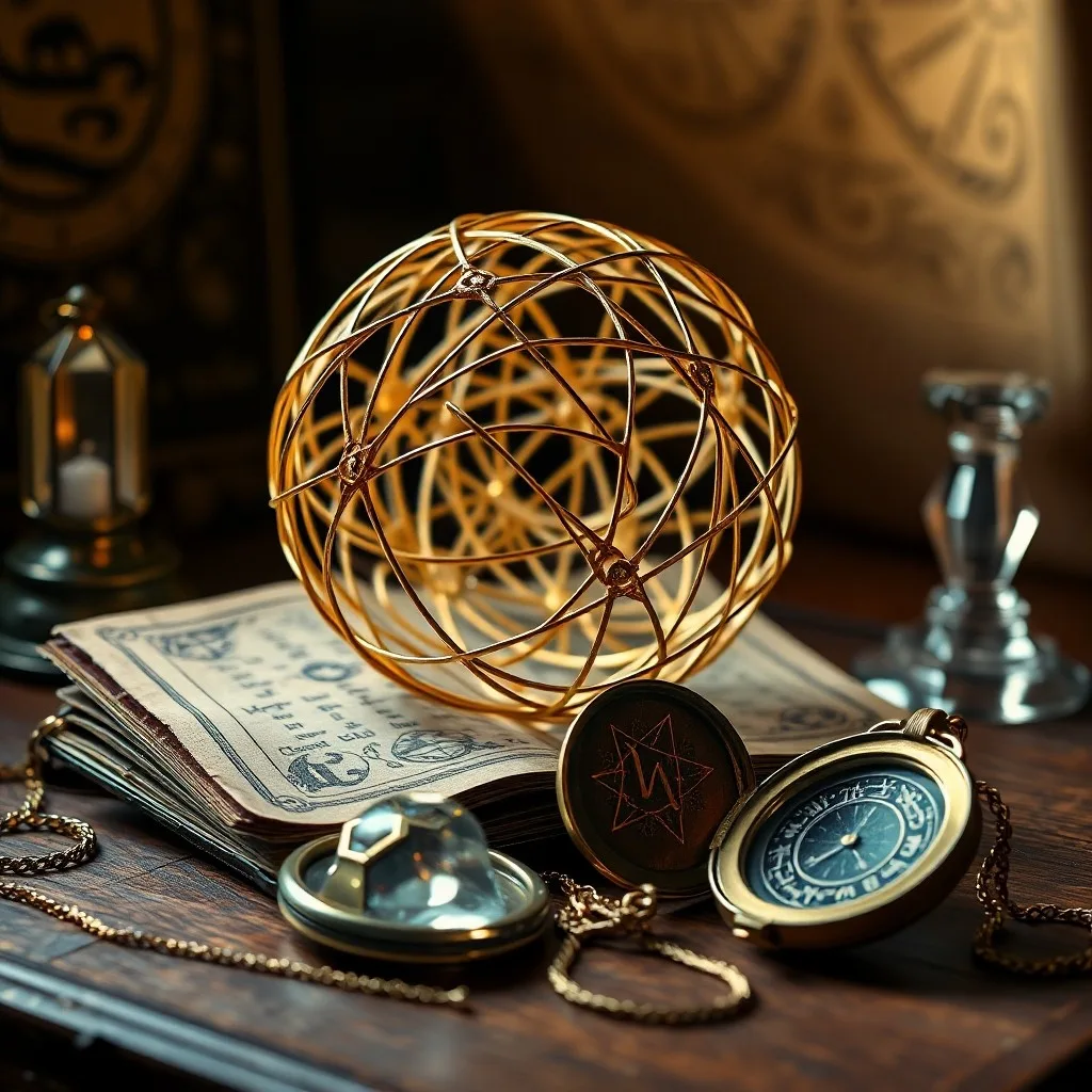 Antique wooden box slightly ajar, emitting faint light, surrounded by partially covered astrological scrolls, symbolizing hidden planetary energies.