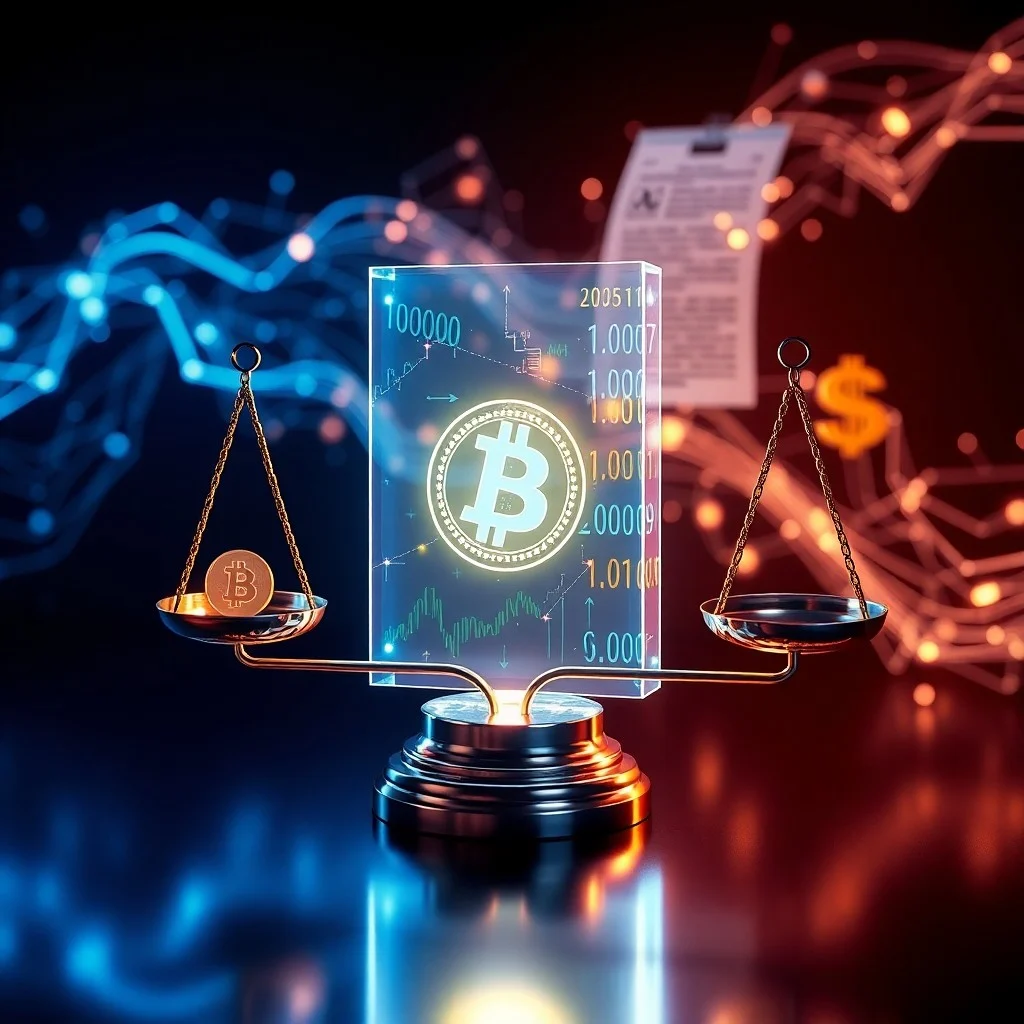Primer plano de un libro de leyes antiguo con proyecciones holográficas de código blockchain, simbolizando la convergencia del derecho tradicional y la tecnología digital.