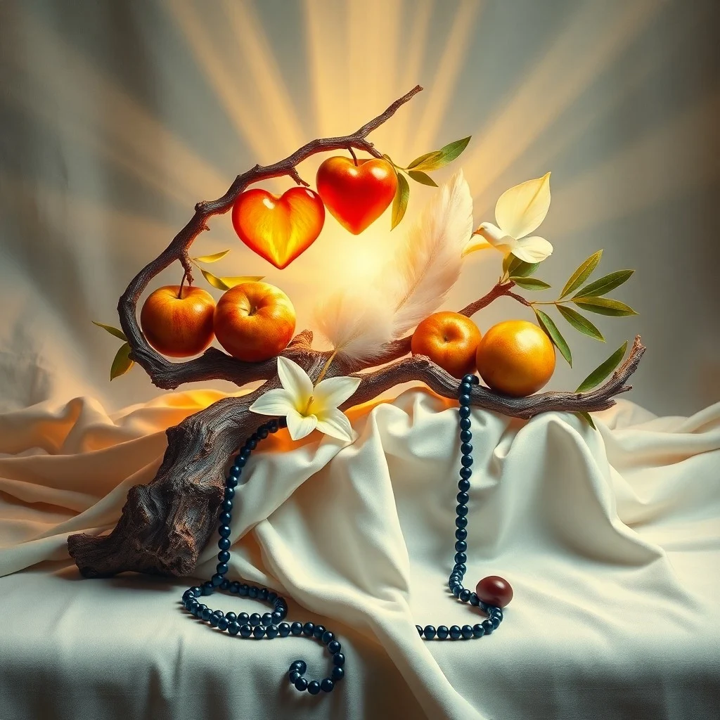 Pintura acuarela de un sendero sereno con flores silvestres y una luz radiante al final, simbolizando la santidad.
