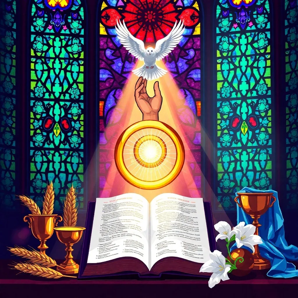 Representación conceptual de tres esferas de luz superpuestas en tonos de zafiro, esmeralda y amatista, fusionándose en un punto central brillante contra un fondo cósmico oscuro, simbolizando la interconexión espiritual.