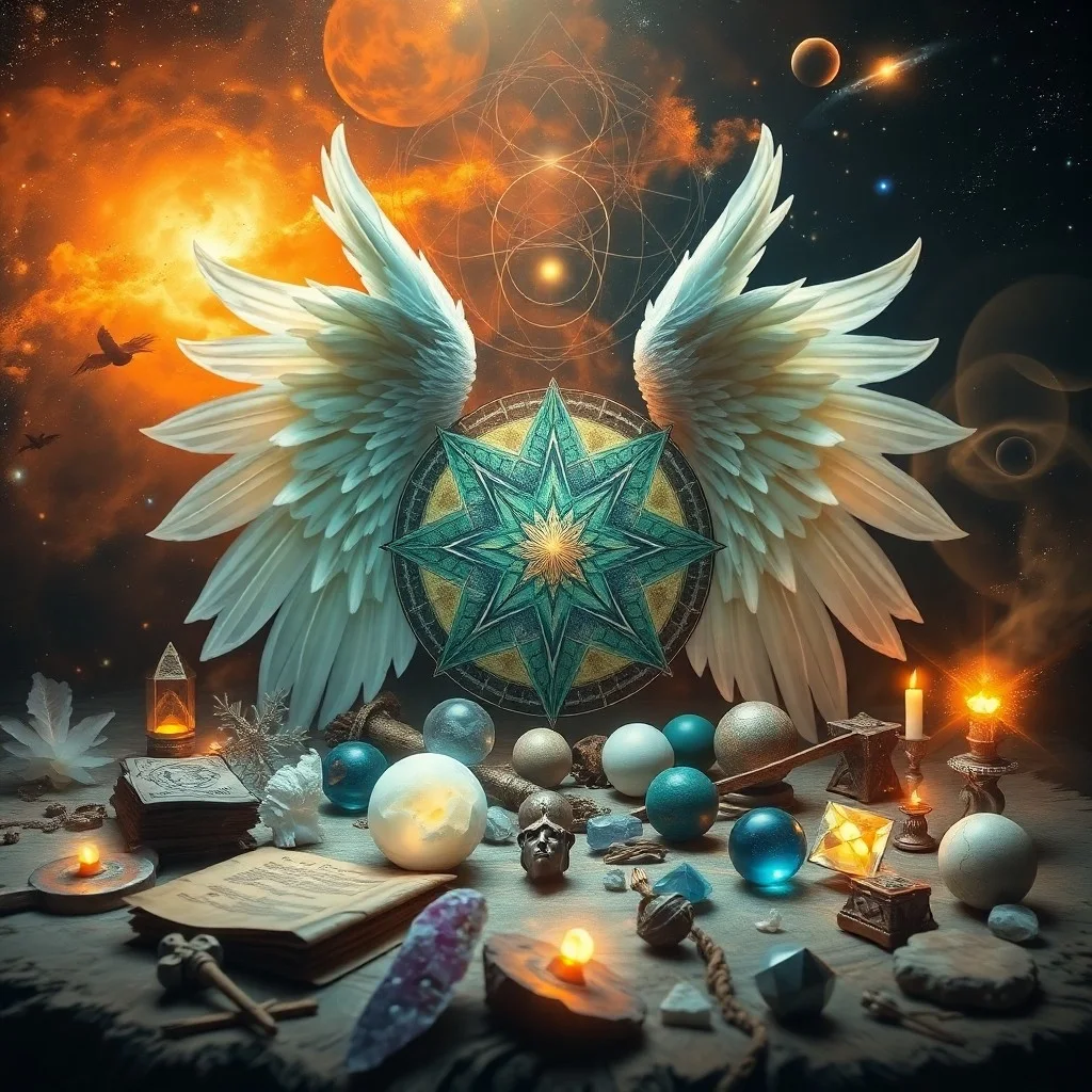 Pintura al óleo abstracta de un vórtice de colores vibrantes, simbolizando la confluencia de energías angélicas y planetarias.