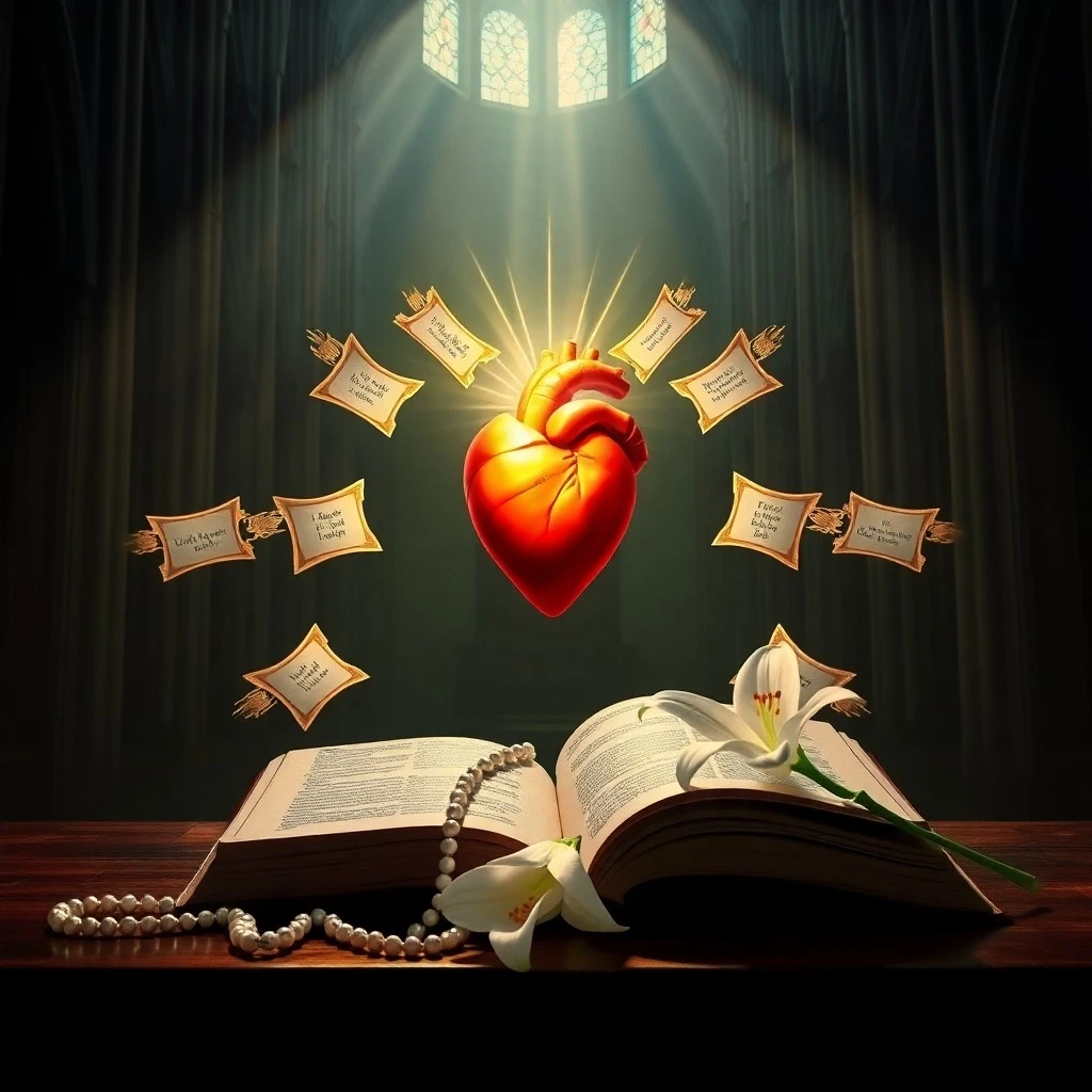Ilustración conceptual de una mano abierta recibiendo luz divina, simbolizando la gracia y la consolación del Sagrado Corazón.