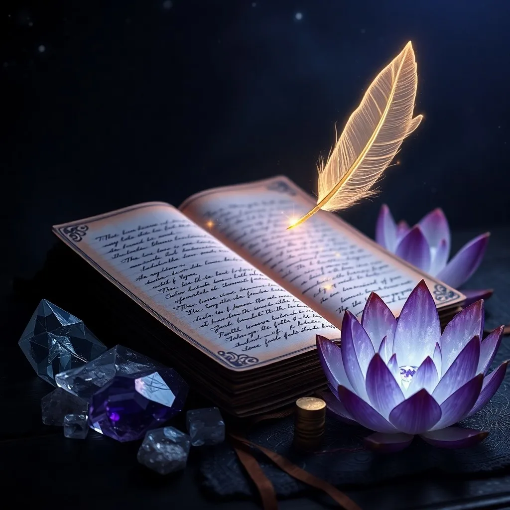 Conceptual art depicting a translucent veil separating a starry cosmos from a glowing brain hologram, with a feather resting on it, symbolizing connection and wisdom.