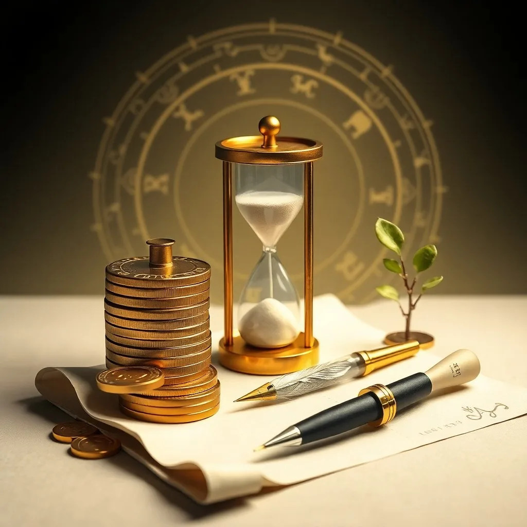 Vintage leather-bound ledger with astrological symbols and handwritten notes, symbolizing the historical wisdom of electional charts for business.